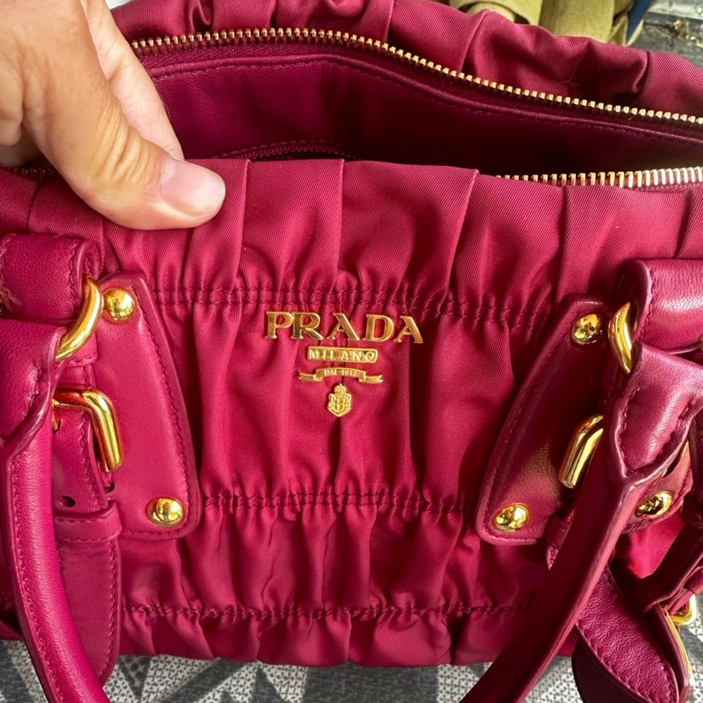 Prada Pink Tessuto Gaufre Satchel used but still in good condition